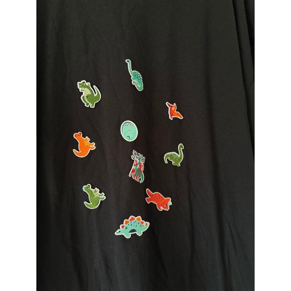 Gildan Heavy Cotton Dino Graphic T Shirt Black Size 2XL Short Sleeve Casual Tee - Picture 4 of 6